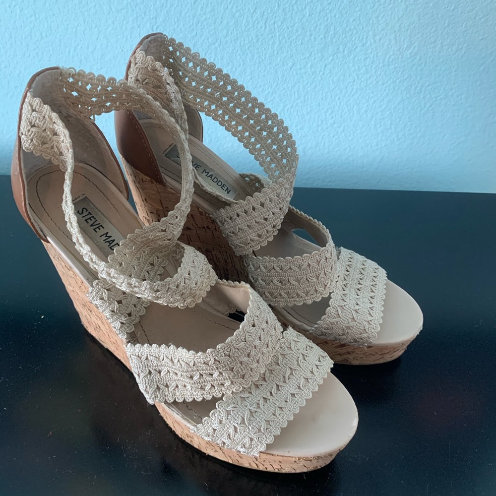 Steve Madden Epstein Cork Wedges
